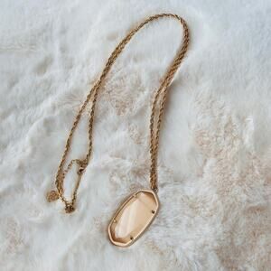 Kendra Scott Rae beige cat's eye long pendant necklace